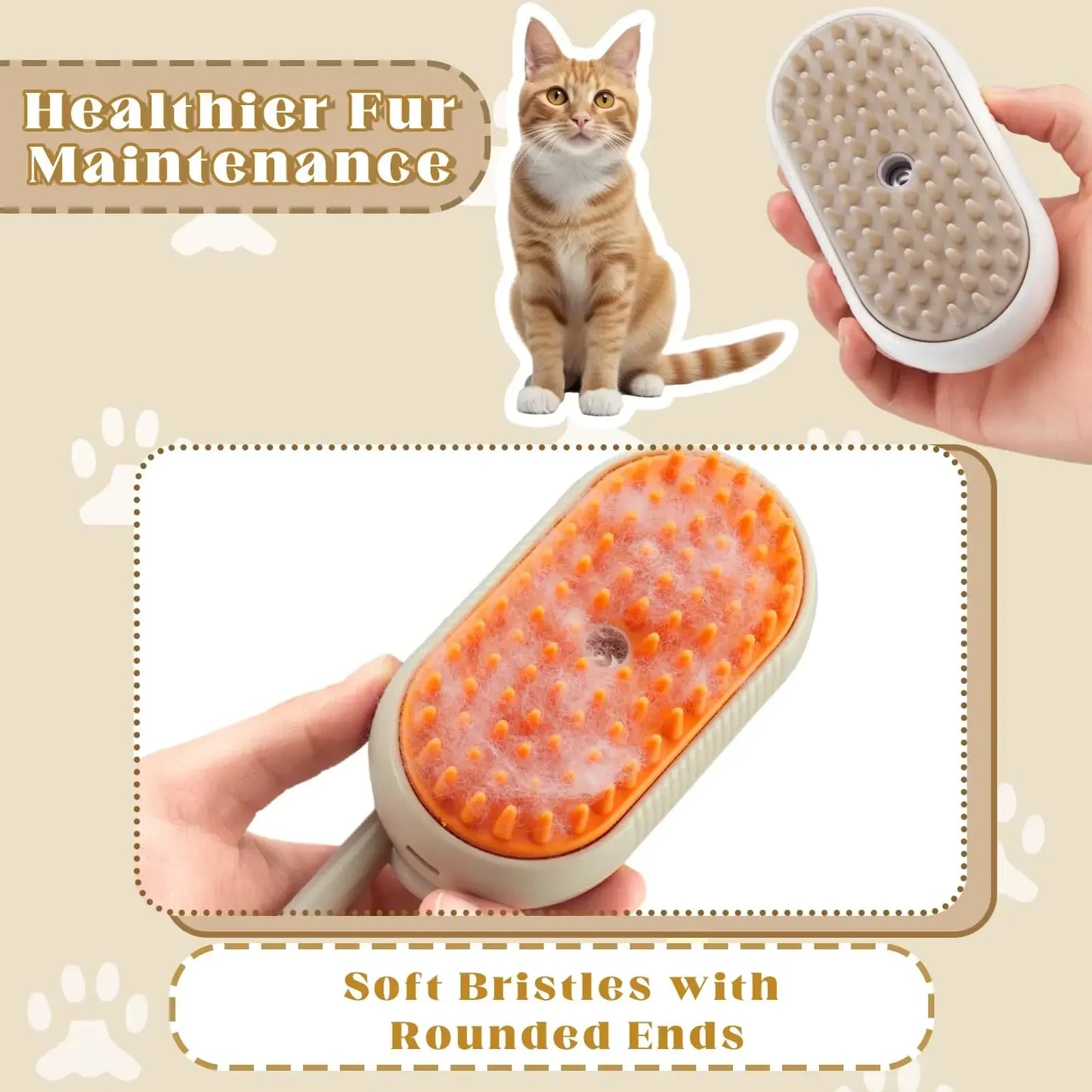 Advanced Steamy Pet Grooming Massager